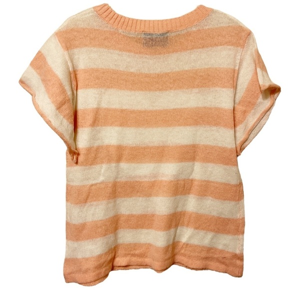 Wildfox White Label Brigitte Lakehouse Striped Sequin Heart Short sleeve Sweater - Picture 2 of 7